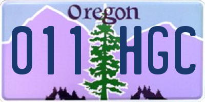 OR license plate 011HGC