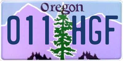 OR license plate 011HGF