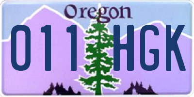 OR license plate 011HGK