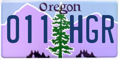 OR license plate 011HGR