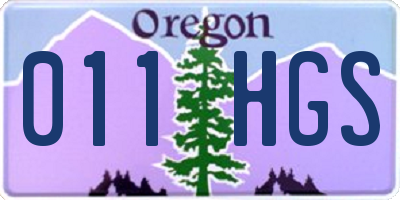 OR license plate 011HGS