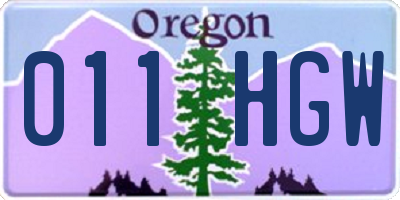 OR license plate 011HGW