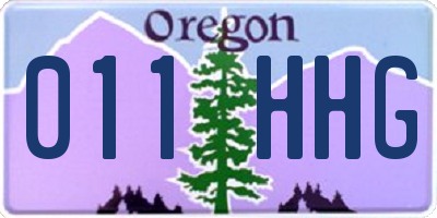 OR license plate 011HHG