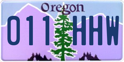 OR license plate 011HHW