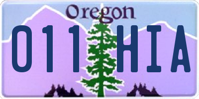 OR license plate 011HIA