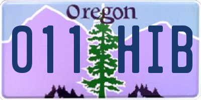 OR license plate 011HIB