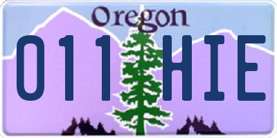 OR license plate 011HIE