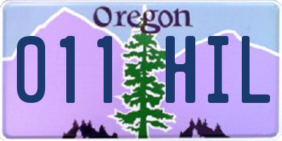 OR license plate 011HIL