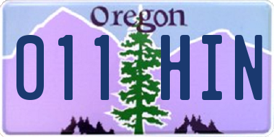 OR license plate 011HIN