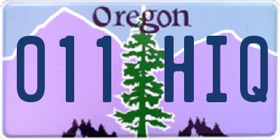 OR license plate 011HIQ