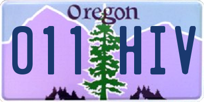 OR license plate 011HIV