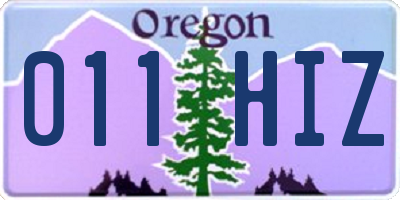 OR license plate 011HIZ