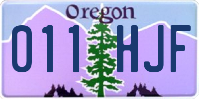 OR license plate 011HJF