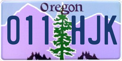 OR license plate 011HJK