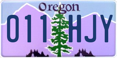 OR license plate 011HJY