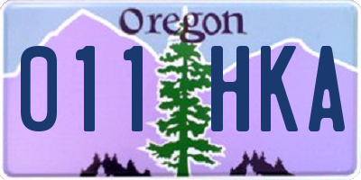 OR license plate 011HKA