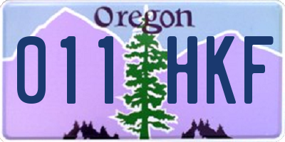OR license plate 011HKF