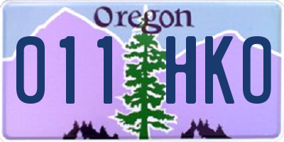 OR license plate 011HKO