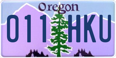 OR license plate 011HKU