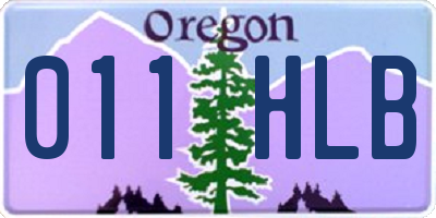 OR license plate 011HLB