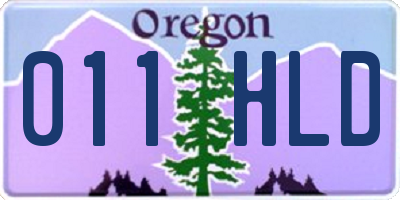 OR license plate 011HLD
