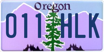 OR license plate 011HLK