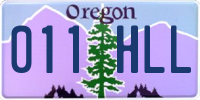 OR license plate 011HLL