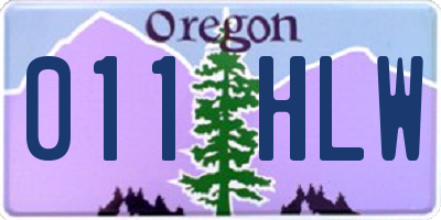 OR license plate 011HLW