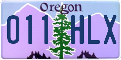 OR license plate 011HLX