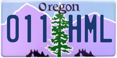 OR license plate 011HML