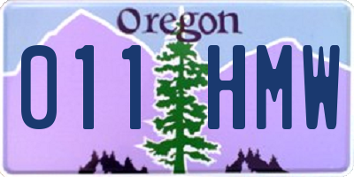 OR license plate 011HMW