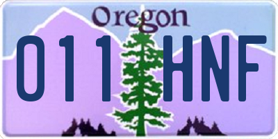 OR license plate 011HNF