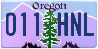 OR license plate 011HNL