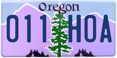 OR license plate 011HOA