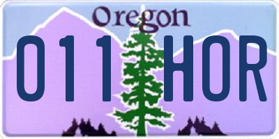 OR license plate 011HOR