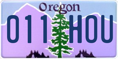 OR license plate 011HOU