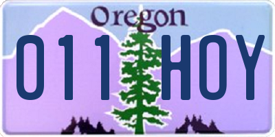 OR license plate 011HOY