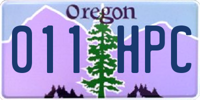 OR license plate 011HPC