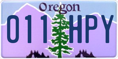OR license plate 011HPY