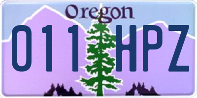 OR license plate 011HPZ