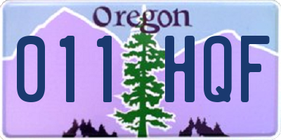OR license plate 011HQF