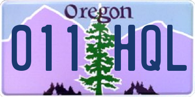 OR license plate 011HQL