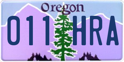 OR license plate 011HRA