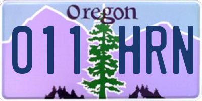 OR license plate 011HRN