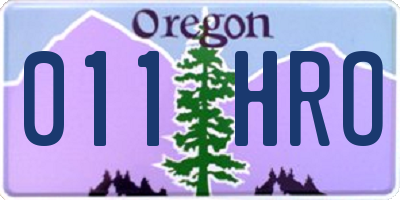 OR license plate 011HRO