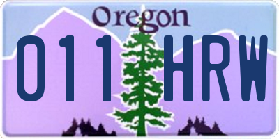 OR license plate 011HRW