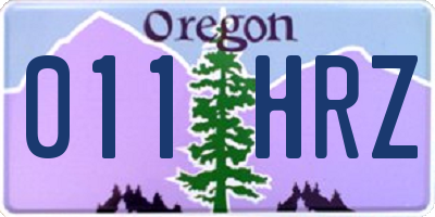 OR license plate 011HRZ