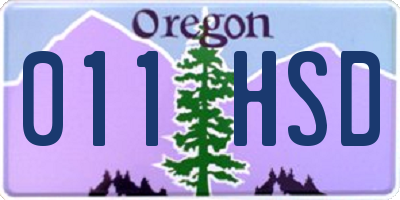OR license plate 011HSD