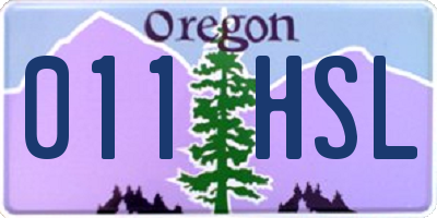 OR license plate 011HSL