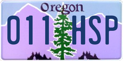 OR license plate 011HSP